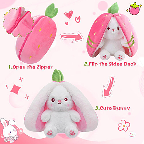Babique Reversible Pink Carrot Plush Soft Toy, 1 pc  25 cm, Home & Car Decor