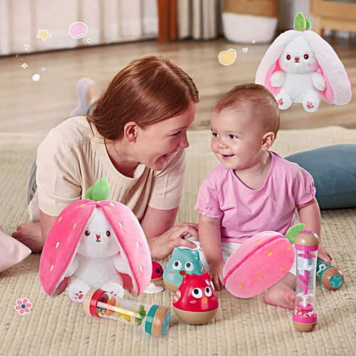 Babique Reversible Pink Carrot Plush Soft Toy, 1 pc  25 cm, Home & Car Decor