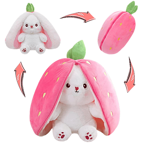 Babique Reversible Pink Carrot Plush Soft Toy, 1 pc  25 cm, Home & Car Decor