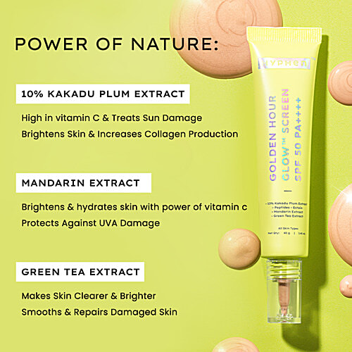 Hyphen Golden Hour Glow Screen SPF 50 PA++++ For All Skin Types, 40 g