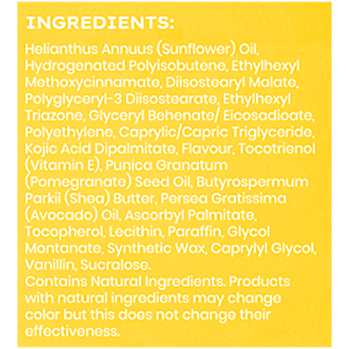 Hyphen Mango Lipscreen SPF 50 Lip Balm With 2% Kojic Acid, 1% Vitamin E, Vitamin C, 10 g Brightening Lip Balm For Dark & Dry Lips