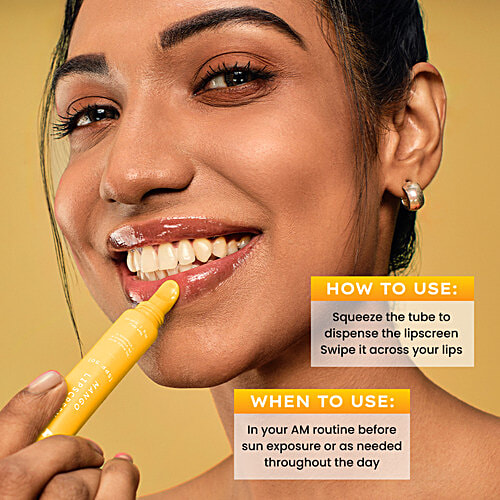 Hyphen Mango Lipscreen SPF 50 Lip Balm With 2% Kojic Acid, 1% Vitamin E, Vitamin C, 10 g Brightening Lip Balm For Dark & Dry Lips