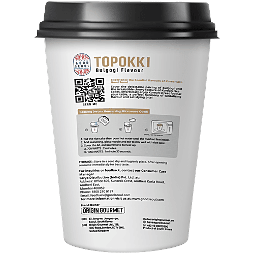 Good Seoul Topokki Bulgogi Flavour Korean Rice Cake - With Glass Noodles, 93 g  