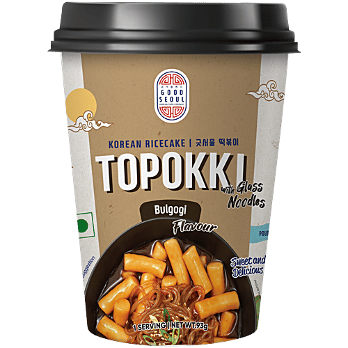 Good Seoul Topokki Bulgogi Flavour Korean Rice Cake - With Glass Noodles, 93 g  