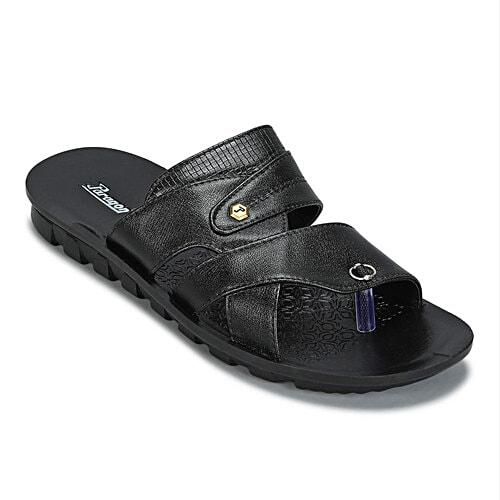 Paragon Mens Black Sandal, 1 Pair (Size 6 UK/IND) 