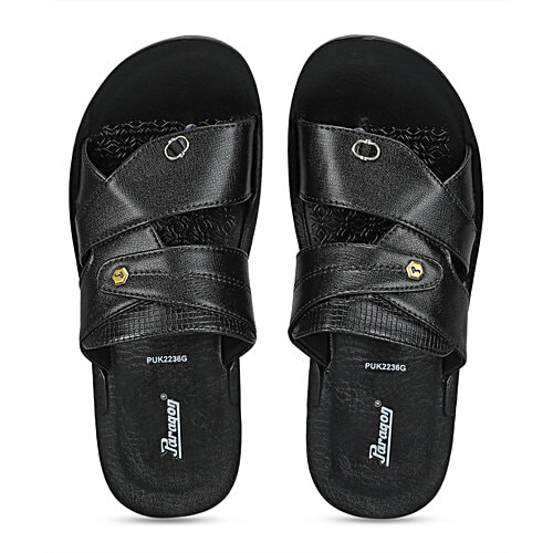 Paragon Mens Black Sandal, 1 Pair (Size 6 UK/IND) 