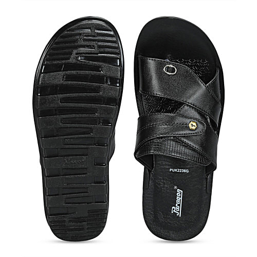 Paragon Mens Black Sandal, 1 Pair (Size 6 UK/IND) 
