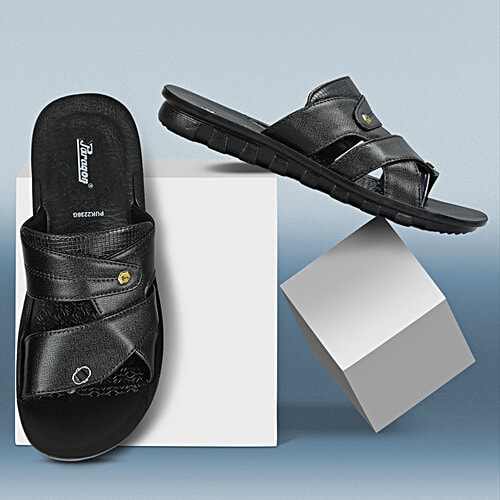 Paragon Mens Black Sandal, 1 Pair (Size 6 UK/IND) 
