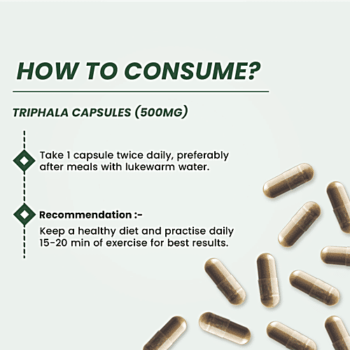 Ayuvya Triphala 500 Mg Capsules - Gut & Digestion Support, 60 pcs  Best Triphala Churn For Digestion, Detox, Weight Management & Hair Health