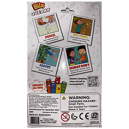 Blix Queaky STEM Toy - With Educational Music, Orange, 1 pc