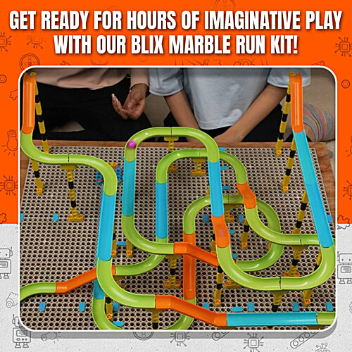 Blix Marble Run Tracks Building Kit STEM Toy - Multicolour, 118 Parts, 1 pc  