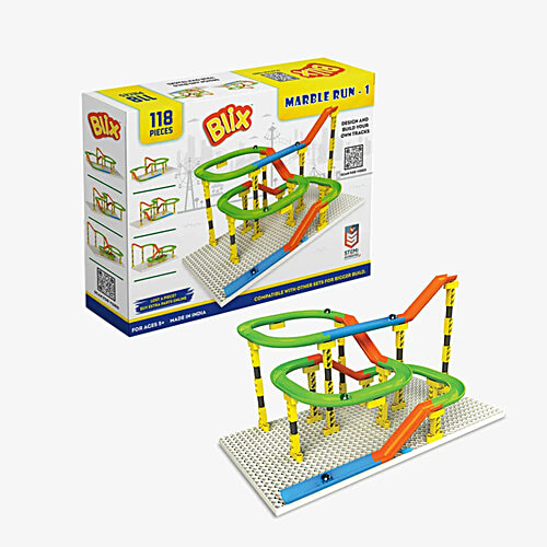 Blix Marble Run Tracks Building Kit STEM Toy - Multicolour, 118 Parts, 1 pc  