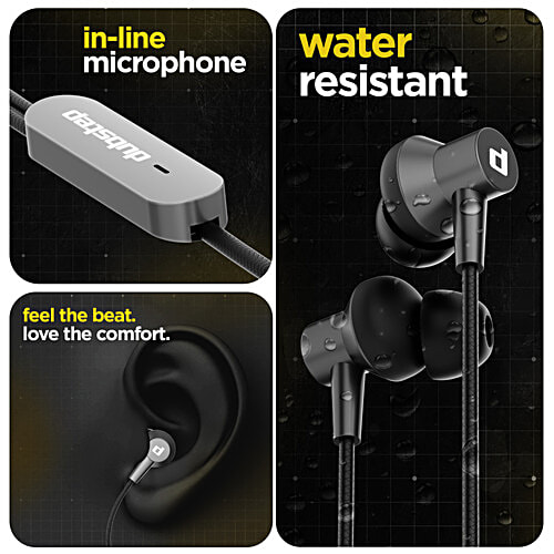 Dubstep Squad M7 In-Ear Wired Earphones With Mic & X-Bass Technology, 10 mm Dynamic Drivers - Grey, 1 pc  