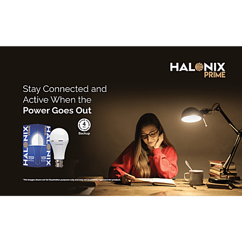 Halonix Rechargeable Emergency Inverter LED Bulb 14W - White, B22 With Up To 4 Hours Backup, 1 pc  Rechargeable Emergency Inverter LED Bulb