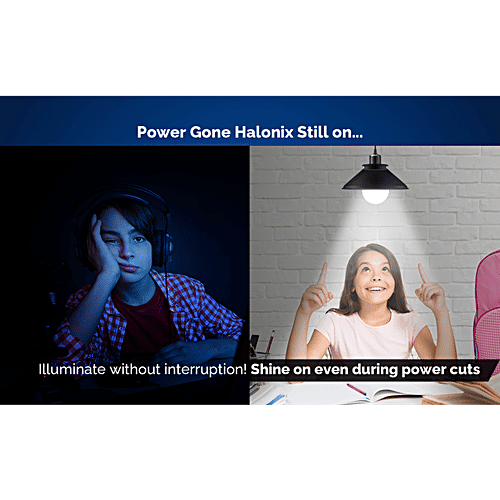 Halonix Rechargeable Emergency Inverter LED Bulb 30W - White, B22 With Up To 4 Hours Backup, 1 pc Rechargeable Emergency Inverter Bulb, Superior Lithium Ion Battery