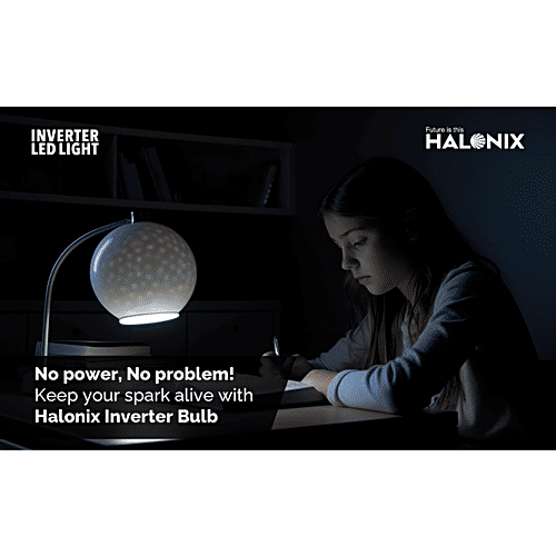 Halonix Rechargeable Emergency Inverter LED Bulb 30W - White, B22 With Up To 4 Hours Backup, 1 pc Rechargeable Emergency Inverter Bulb, Superior Lithium Ion Battery