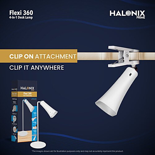 Halonix Flexi 360 Degree Rotation 4 In 1 Desk Lamp, 1 pc  