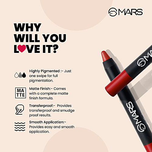 MARS Cosmetics Won't Smudge Won't Budge Lip Crayon, 3.5 g 10-Girl Power 