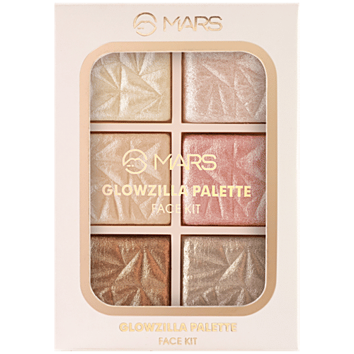 MARS Cosmetics Glowzilla Palette Face Kit, 12 g Shade-03 6 Colour Highlighter Palette
