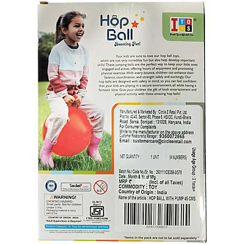 IToys Hop Ball - With Pump, 3+ Years, 4 pcs