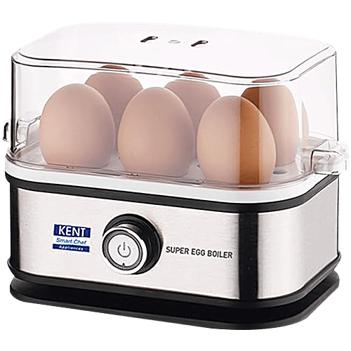kent Super Egg Boiler - 3 Boiling Modes, Stainless Steel Body & Heating Plate, Automatic Turn Off, Silver, 1 pc 6 Eggs at a Time