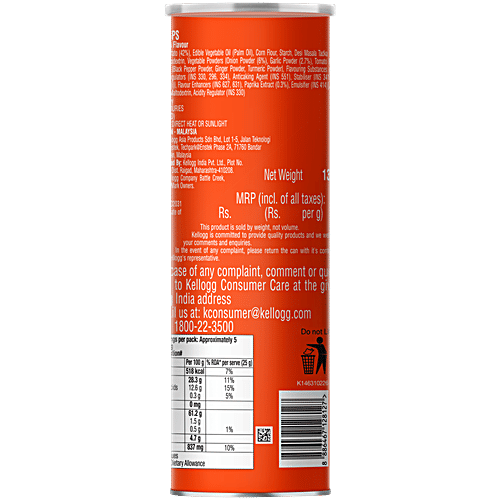 Pringles Desi Masala Tadka Flavour Potato Crisps, 134 g No Artificial Colours