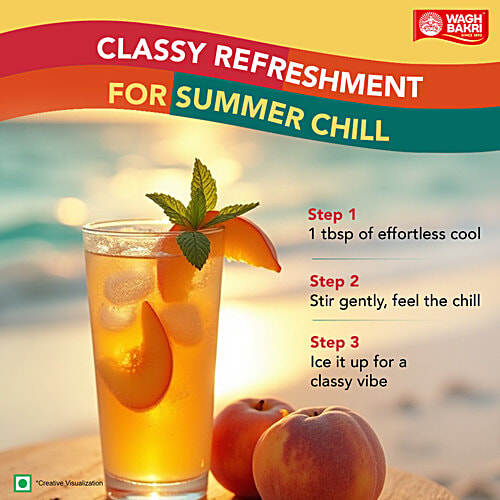 Wagh Bakri Peach Flavour Ice Tea Instant Premix, 400 g Assam Blend, Vitamin C Boost