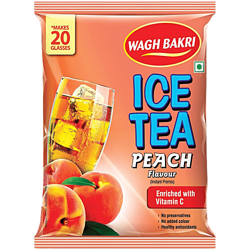 Wagh Bakri Peach Flavour Ice Tea Instant Premix, 400 g Assam Blend, Vitamin C Boost