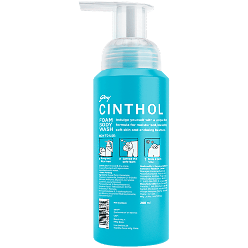 Cinthol Cool Foam Body Wash, 200 ml  Moisturised & Soft Skin, Enduring Freshness