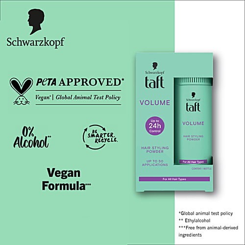 Schwarzkopf Taft Volume Hair Styling Powder, 10 g  For Instantly Fuller Looking Hair & Long Lasting Control.