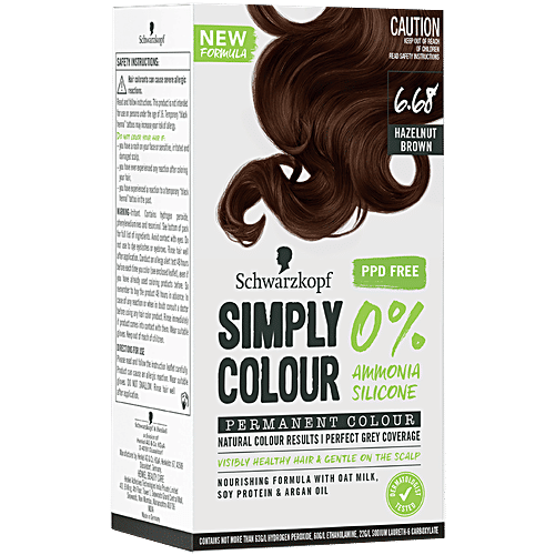 Schwarzkopf Simply Colour Permanent Hair Colour, 142.5 ml 6.68 Hazelnut Brown