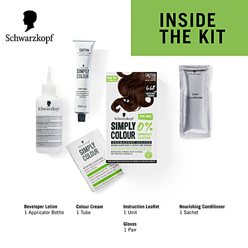 Schwarzkopf Simply Colour Permanent Hair Colour, 142.5 ml 6.68 Hazelnut Brown