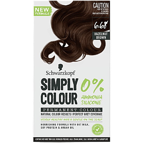 Schwarzkopf Simply Colour Permanent Hair Colour, 142.5 ml 6.68 Hazelnut Brown