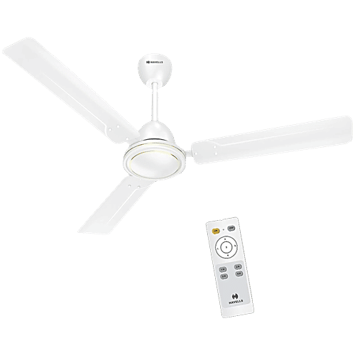 Havells 1200mm Artemis BLDC Motor Ceiling Fan - Remote Control, White, 1 pc 5 Star, 100% Copper, Upto 60% Energy Saving, Winner of National Energy Conservation Award (2021)