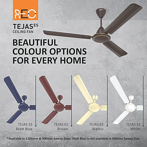 Havells 1200mm Tejas ES Ceiling Fan - Smoke Brown, 1 pc High Speed, High Air Delivery, Strong & Powerful Copper motor, Air Delivery: 218 m³/min, RPM: 370, 2 Year Warranty