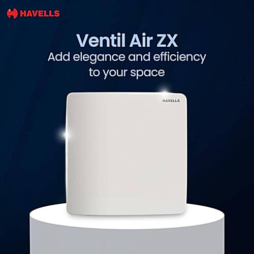 Havells 150mm Ventil Air ZX Exhaust Fan - White, 1 pc Strong Air Suction, Rust Proof Body and Dust Protection Shutters, Suitable for Bathroom, Kitchen & Office, 2 Year Warranty