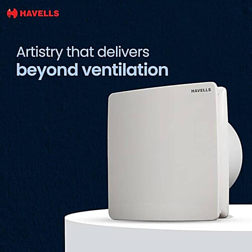 Havells 150mm Ventil Air ZX Exhaust Fan - White, 1 pc Strong Air Suction, Rust Proof Body and Dust Protection Shutters, Suitable for Bathroom, Kitchen & Office, 2 Year Warranty