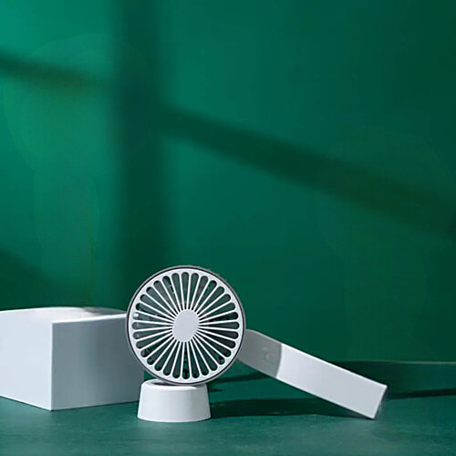 HashWOW Mini Handheld Fan - With Stand, USB/DC 3-Speed Mode, Grey, 1 pc