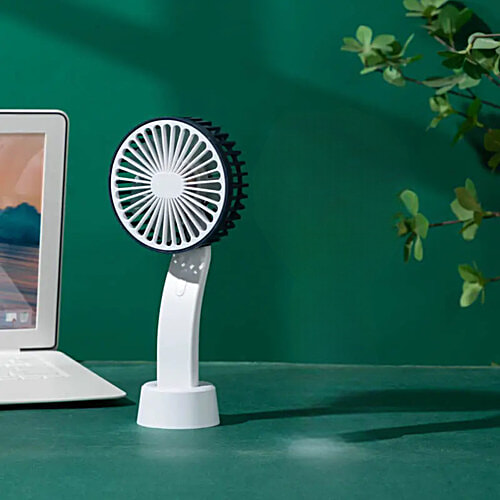 HashWOW Mini Handheld Fan - With Stand, USB/DC 3-Speed Mode, Grey, 1 pc