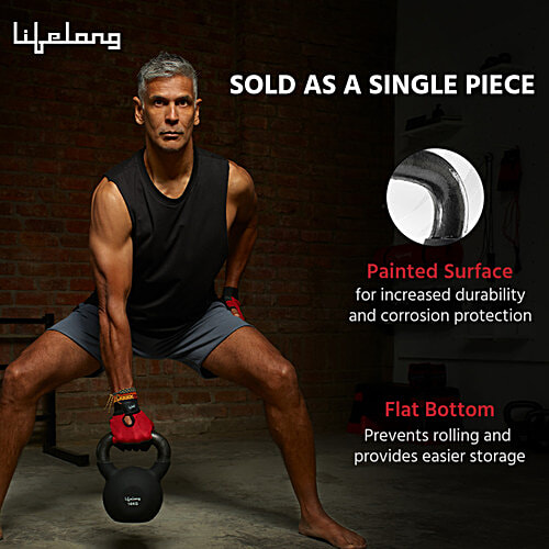 Lifelong Neoprene Cast Iron Kettlebells - 2 Kg, Black, LLNK06, 1 pc