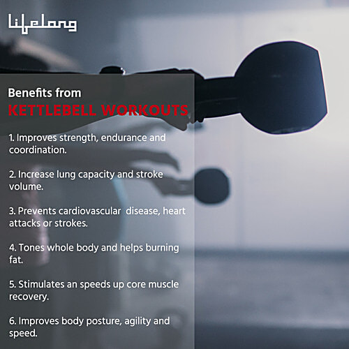 Lifelong Neoprene Cast Iron Kettlebells - 2 Kg, Black, LLNK06, 1 pc