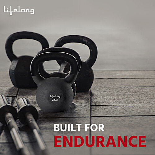 Lifelong Neoprene Cast Iron Kettlebells - 2 Kg, Black, LLNK06, 1 pc