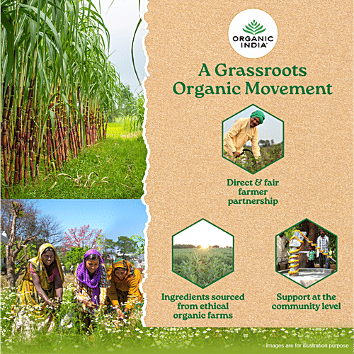 Organic India Desi Khandsari/Unrefined Brown Sugar, 500 g Made From Organic Sugar Cane, Sulphur Free Process