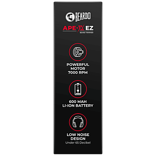 Beardo Ape-X EZ Trimmer Men Beard - 120 Min Run Time, 7000 RPM Motor, Li-ion Battery, Multiple Length Settings, 1 pc  Durable Blades