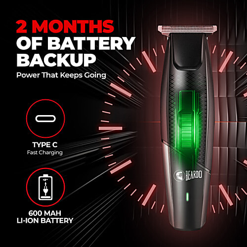 Beardo Ape-X EZ Trimmer Men Beard - 120 Min Run Time, 7000 RPM Motor, Li-ion Battery, Multiple Length Settings, 1 pc  Durable Blades