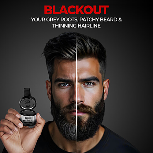 Beardo Blackout Powder Cover Up For Hair Problems - For Grey Roots, Patchy Beard & Thinning Hairline, 4 g  Beard Patches & Bald Spots, Highly Pigmented, Long-Lasting & Matte Finish, Super-Fine Cover-up Powder