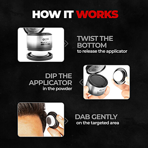 Beardo Blackout Powder Cover Up For Hair Problems - For Grey Roots, Patchy Beard & Thinning Hairline, 4 g  Beard Patches & Bald Spots, Highly Pigmented, Long-Lasting & Matte Finish, Super-Fine Cover-up Powder