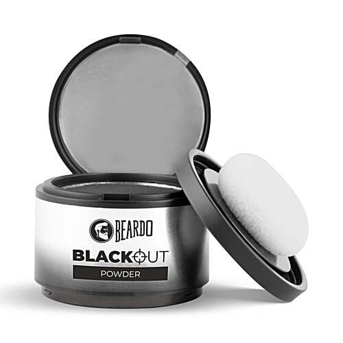Beardo Blackout Powder Cover Up For Hair Problems - For Grey Roots, Patchy Beard & Thinning Hairline, 4 g  Beard Patches & Bald Spots, Highly Pigmented, Long-Lasting & Matte Finish, Super-Fine Cover-up Powder