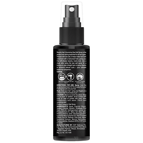 Beardo Hair Volumizing Sea Salt Spray - For Texture & Hold With Matte Finish, 50 ml Olive Oil & Coconut Oil, Hair Texture Spray & Matte Hold, Hair Volumizer Hair Setting Spray