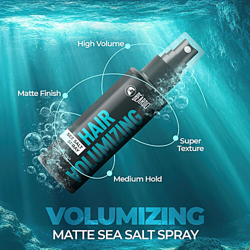 Beardo Hair Volumizing Sea Salt Spray - For Texture & Hold With Matte Finish, 50 ml Olive Oil & Coconut Oil, Hair Texture Spray & Matte Hold, Hair Volumizer Hair Setting Spray